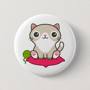 Niedliche Kitty Illustration Button