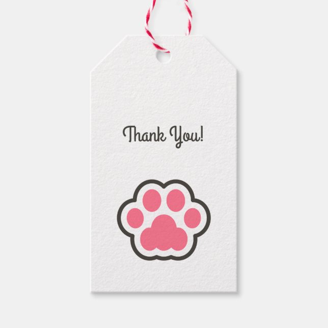 Niedliche Kitty Illustration Geschenkanhänger (Vorderseite)