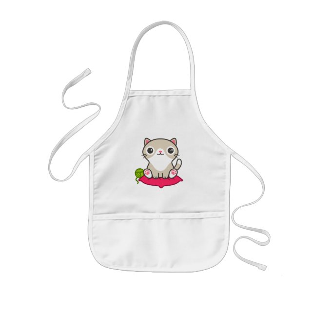 Niedliche Kitty Illustration Kinderschürze (Vorne)