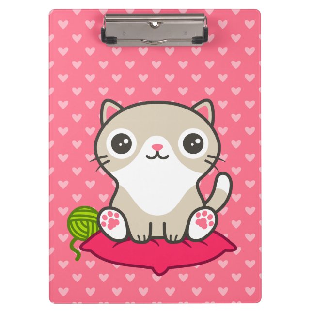 Niedliche Kitty Illustration Klemmbrett (Vorderseite)