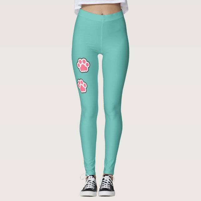 Niedliche Kitty Illustration Leggings (Vorderseite)