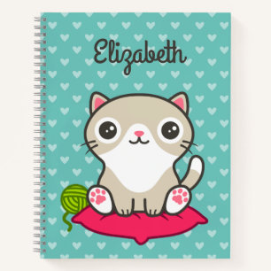Niedliche Kitty Illustration Notizbuch