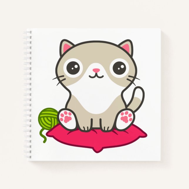 Niedliche Kitty Illustration Notizbuch (Vorderseite)