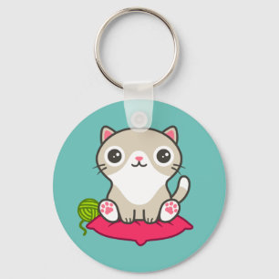 Niedliche Kitty Illustration Schlüsselanhänger