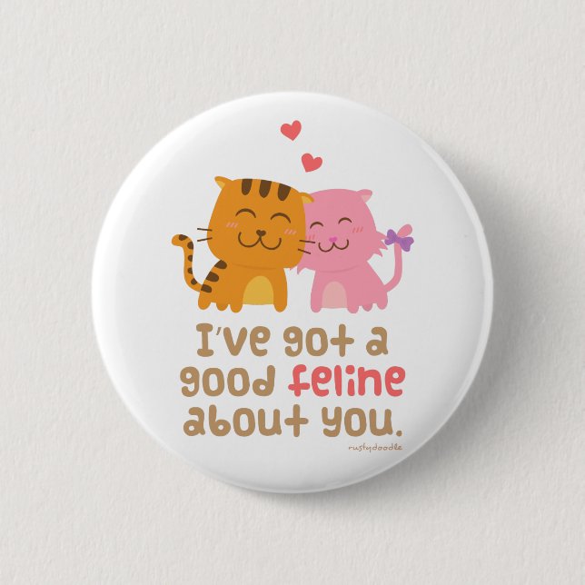 Niedliche Kitty-Katzen-katzenartiger Button (Vorderseite)