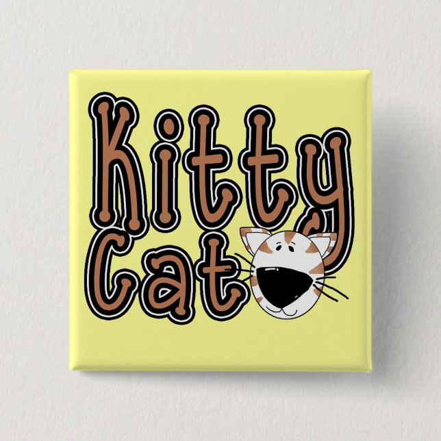 Niedliche Kitty-Katzen-T-Shirts und Geschenke Button (Vorderseite)