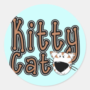 Niedliche Kitty-Katzen-T-Shirts und Geschenke Runder Aufkleber