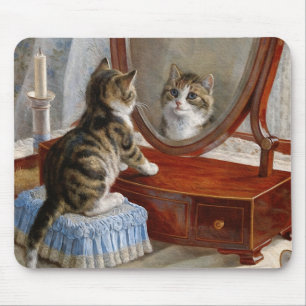 Niedliche Kitty-Katzen-Vintage Malerei vom Frank Mousepad