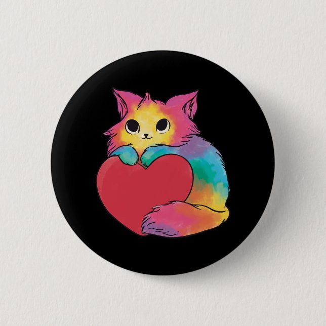 Niedliche Kitty mit Red Heart Button (Vorderseite)