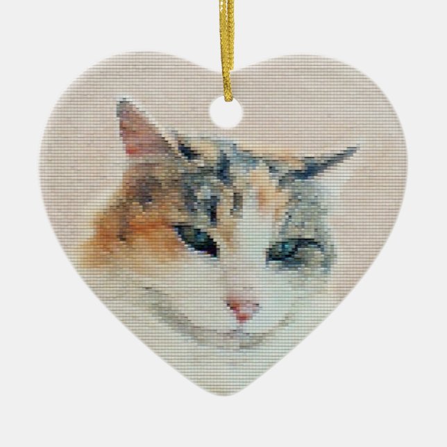 Niedliche Kitty-Ornament Keramik Ornament (Vorne)