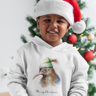 Niedliche Kiwi Bird in Christmas Elf Hat, Brauch Hoodie