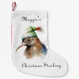 Niedliche Kiwi Bird in Christmas Elf Hat, Brauch Kleiner Weihnachtsstrumpf
