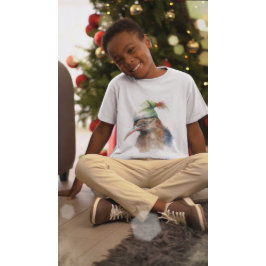 Niedliche Kiwi Bird in Christmas Elf Hat, Brauch T-Shirt