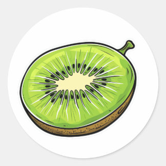 Niedliche Kiwi Fruchtaufkleber - Fresh and Fun! Runder Aufkleber