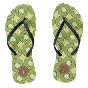 Niedliche Kiwi Summer Monogram Kiwifruit Süßfrücht Flip Flops