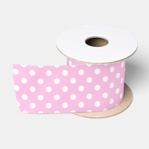 Niedliche klassische Pink- und Weißpolka-Punkte Satinband