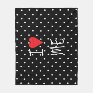Niedliche klassische Schwarz-weiße Polka Dot Red H Fleecedecke
