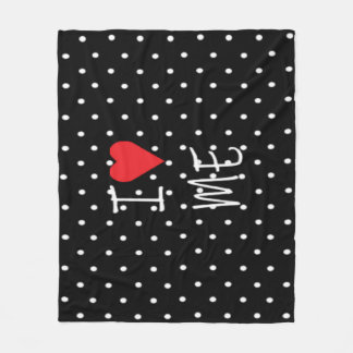 Niedliche klassische Schwarz-weiße Polka Dot Red H Fleecedecke