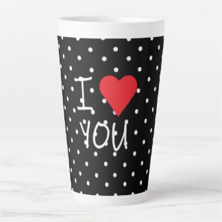 Niedliche klassische Schwarz-weiße Polka Dot Red H Milchtasse