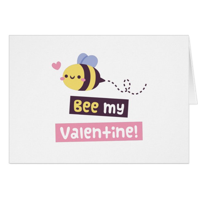 Niedliche kleine Biene, Biene meine Valentine Pun  (Vorderseite (Horizontal))