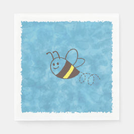 Niedliche Kleine Biene Flying Blue Wassercolor Bab Serviette