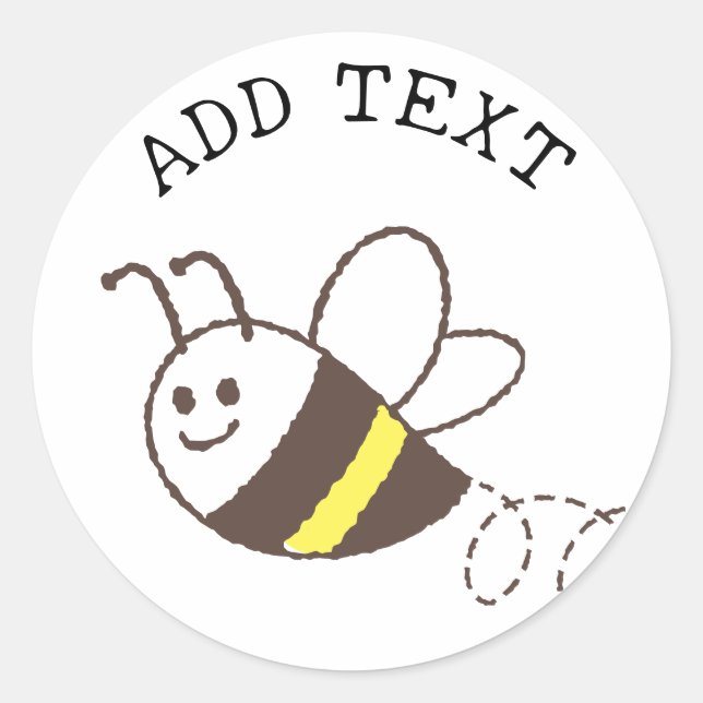 Niedliche Kleine Bienenfliegendusche Runder Aufkleber (Vorderseite)