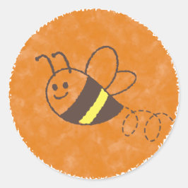 Niedliche Kleine Bienenflying Watercolor Babydusch Runder Aufkleber
