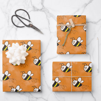 Niedliche Kleine Bienenmuster Wasserfarben Babydus Geschenkpapier Set