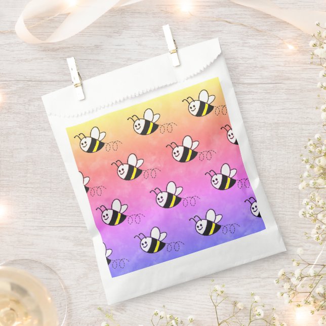 Niedliche Kleine Bienenmuster Wasserfarben Babydus Geschenktütchen (Ausgeschnitten)