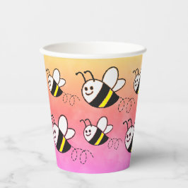 Niedliche Kleine Bienenmuster Wasserfarben Babydus Pappbecher