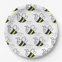 Niedliche Kleine Bienenmuster White Baby Dusche