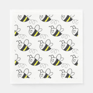 Niedliche Kleine Bienenmuster White Baby Dusche Serviette