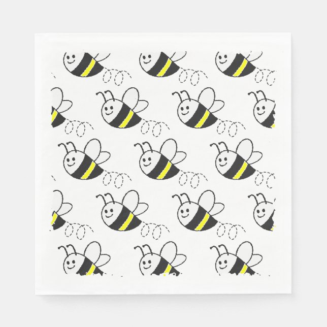 Niedliche Kleine Bienenmuster White Baby Dusche Serviette (Vorderseite)