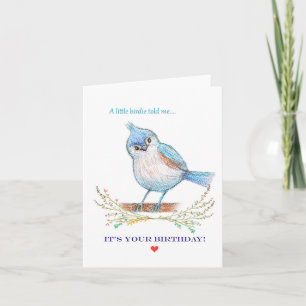 Niedliche kleine blaue Birdie sagte mir, es sei de Karte