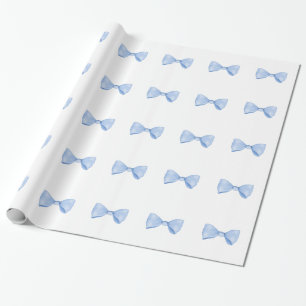 Niedliche kleine blaue Bogen-Krawatte Geschenkpapier