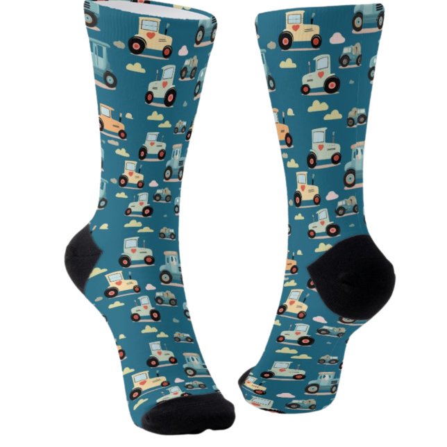 Niedliche, kleine, blaue Traktorenmaus Socken (Von Creator hochgeladen)