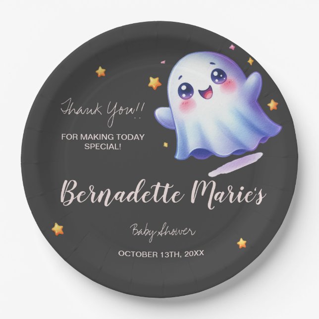 Niedliche kleine boo-schöne Halloween-Kinderdusche Pappteller (Vorderseite)