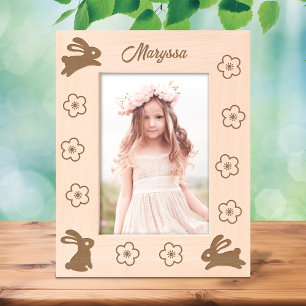 Niedliche kleine Bunnies und Blume 12x18 Geätzte Rahmen