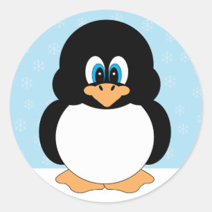 Niedliche kleine Cartoonpenguin-Aufkleber Runder Aufkleber