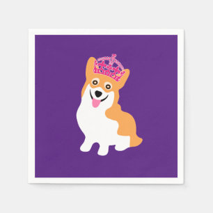 Niedliche kleine Corgi-Prinzessin Wearing eine Serviette