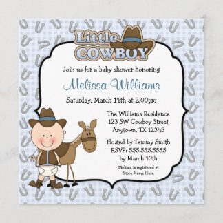 Niedliche kleine Cowboy-Babydusche Einladungen