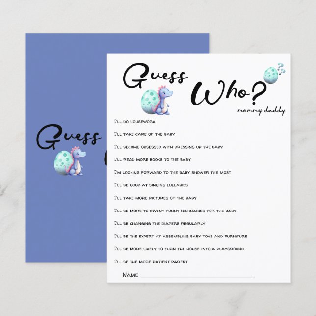 Niedliche kleine Dinosaurier Kinderdusche Raten, w (Vorne/Hinten)