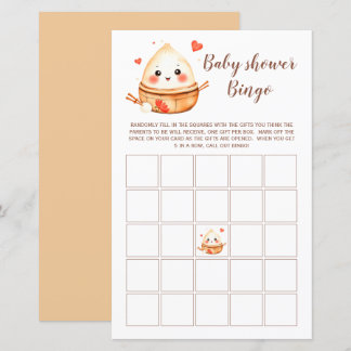 Niedliche Kleine Dumpling Baby Shower Bingo Card
