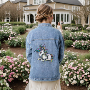 Niedliche Kleine EinhornIllustration von Molly Har Jeansjacke