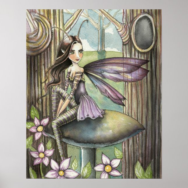 Niedliche kleine Fee im Waldposter Poster (Vorne)