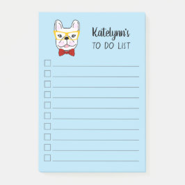 Niedliche kleine Franziskanerin| Blau| Personalisi Post-it Klebezettel