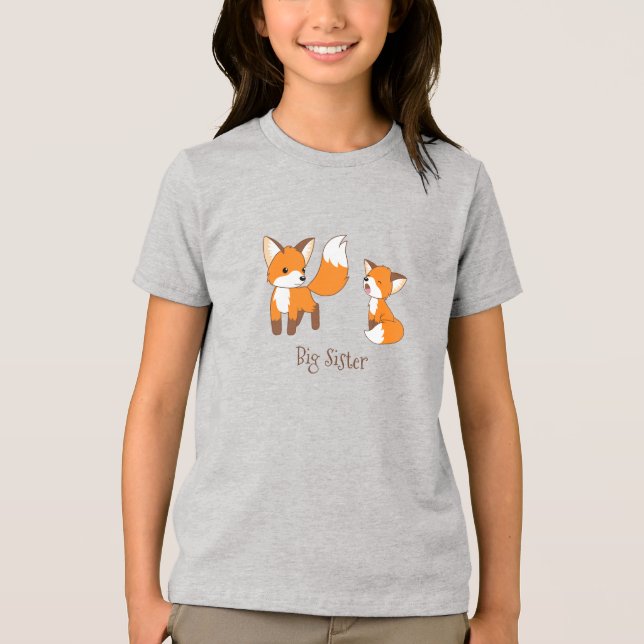 Niedliche kleine Füchse - Big Sister Tri-Blend Shirt (Vorderseite)