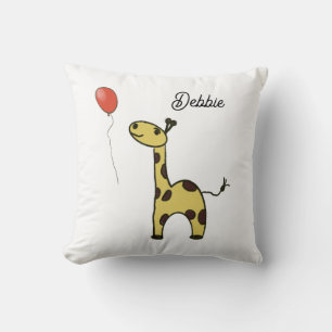 niedliche kleine Giraffe mit Balloons Kissen