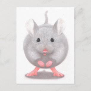 Niedliche kleine graue Maus Postkarte