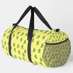 Niedliche kleine grüne Krokodile auf gelb Duffle Bag